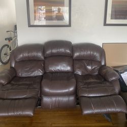 Leather Couch Recliner 