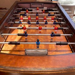 Wooden Fooseball Table On Wheels