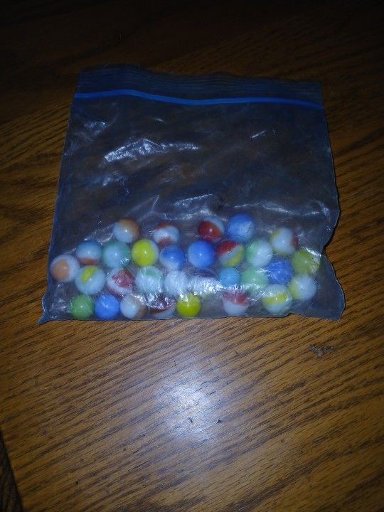 Various Vintage Marbles Mostly Poppies