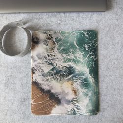 Leather wallet, and headphones set