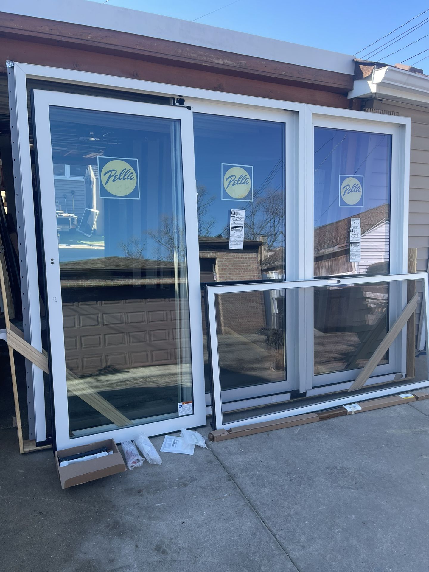 New Patio Door Fiberglass Pella Impervia New Construction Size W106 H78. Screen Lock $2850 Jam Is 5 Inch