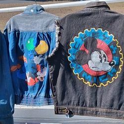 HAND PAINTED JEAN JACKETS AND VESTS