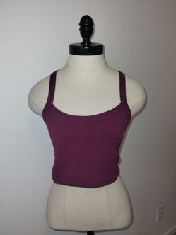 Forever 21 Juniors Cropped Textured Tank Burgundy Maroon Size M/L EUC