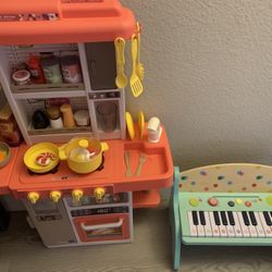 Kitchen And Piano Set. Both Sold Together