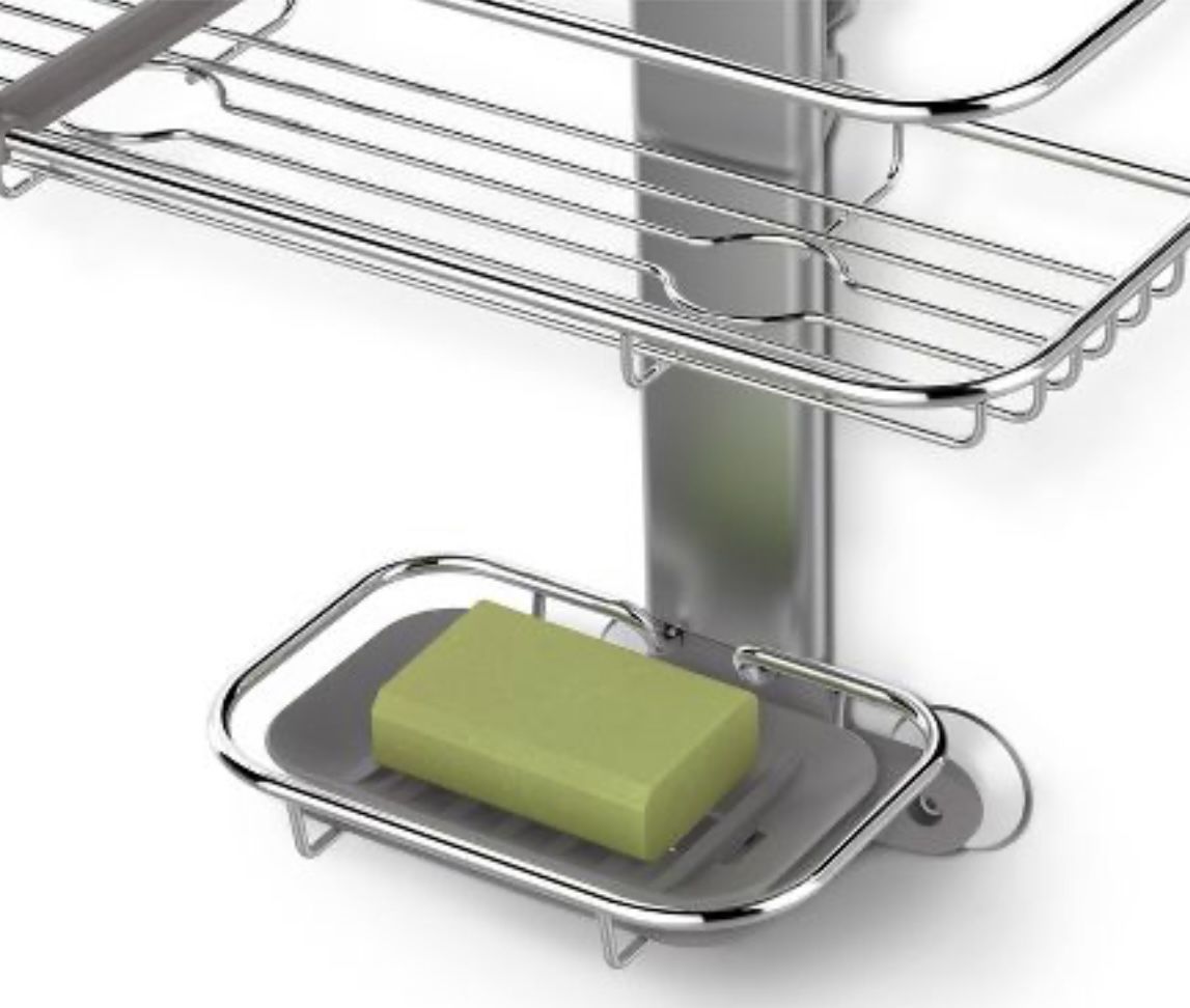 simplehuman Adjustable Shower Caddy Medium Stainless Steel/Anodized