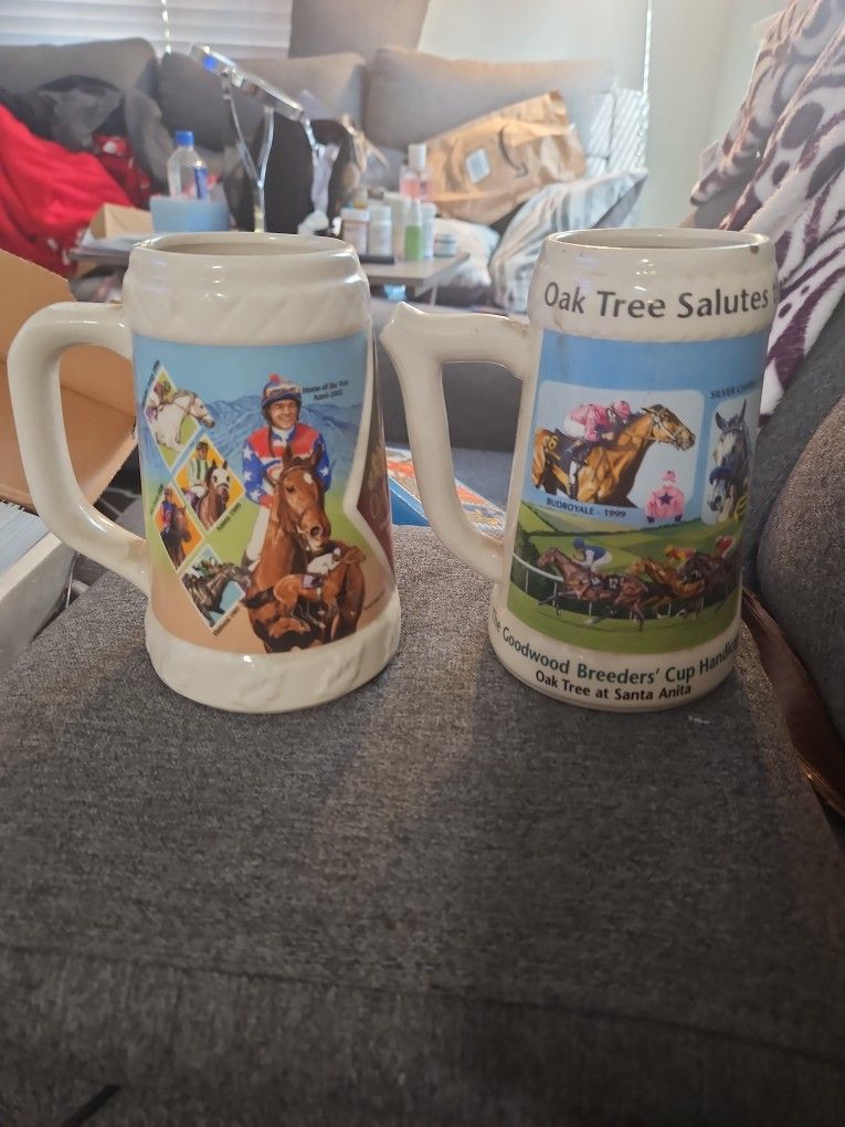 Vintage Oak Tree Beer Steins