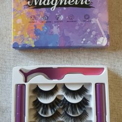 Magnetic Eyeliner And Eyelashes Kit, 5Pairs 