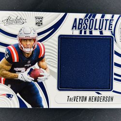 TreVeyon Henderson Rookie Patch 2025 Panini Absolute Jumbo Materials Patriots RC
