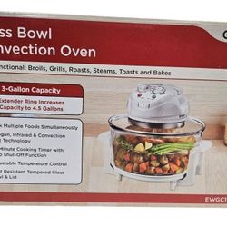 New open box Magic Chef eWave EWGC12W3 1300-Watt Glass Bowl Convection Oven