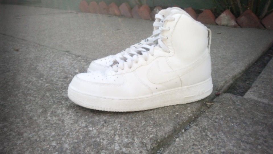 White Nike Air Force 1's