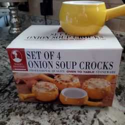 Four New Onion Soup Or Soup Crocks