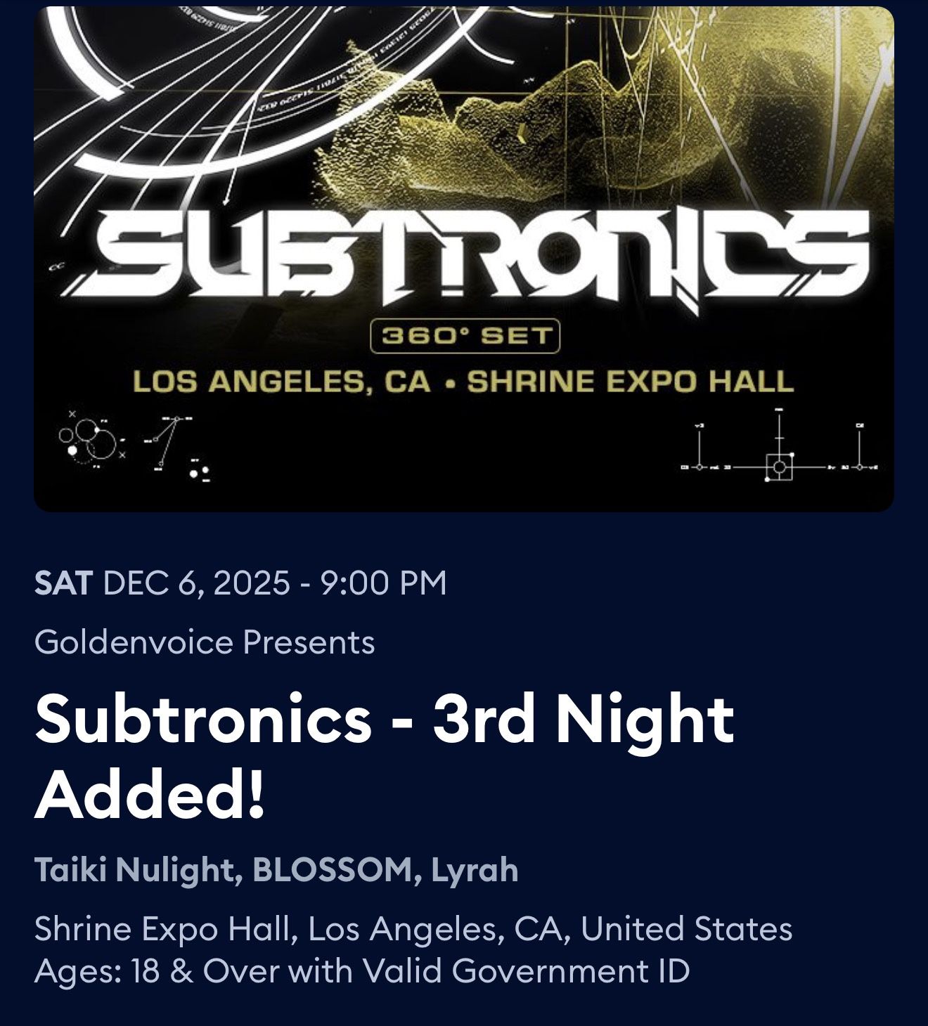 Subtronic Tickets For Saturday