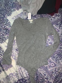Grey 1/2 sleeve bodysuit