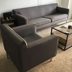 Gray Sofa and Armchair Set