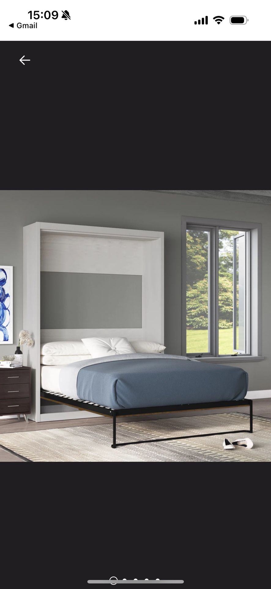 Hults Wall Bed Murphy Bed Queen in Ivory Oak New in Box