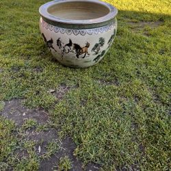 Antique Ceramic Fish Bowl 