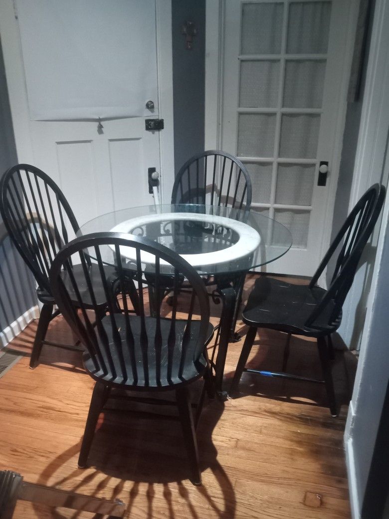 Glass Kitchen Table Set