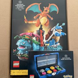 Lego Pokemon trio with kanto badges