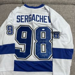 MIKHAIL SERGACHEV Signed Auto Custom Jersey-JSA Coa Sticker-Tampa Bay Lightning