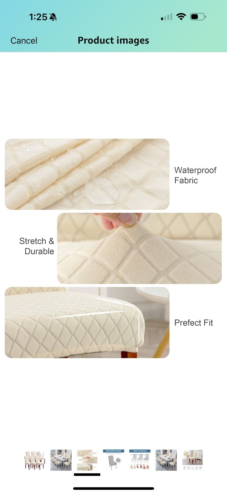 SearchI Dining Room Chair Covers Set of 6, Stretch Jacquard Parsons Chair Slipcovers Super Fit Removable Washable Kitchen Chair Protector Cover for Di