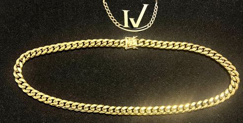 10mm Miami Cuban Link Chain – 14K Gold Over Stainless Steel