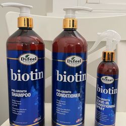 Pro-growth Biotin shampoo, conditioner and leave in serum set
