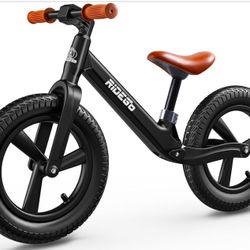 Ridego 12 or 14 Inch Balance Bike for Kids 2-6 Year Old,Lightweight Kids Bike with Adjustable Seat, Push Bicycle with Air Rubber Tires，Ride-on Toys Bi