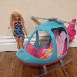 Barbie Doll And Helicopter Toy ( Price Firm!)