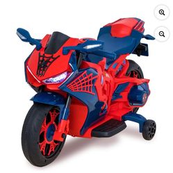 6V Spiderman Motorcycle, Battery Ride on Toy, for Kids, Ages 3+