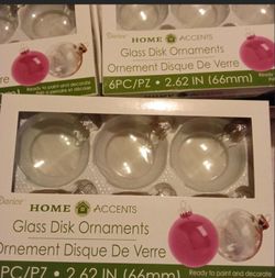 Darice Glass Disk Ornaments 6-Pack 2.62 IN