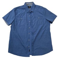 Lee Men’s Extreme Motion Blue Pocketed Short Sleeve Button Up Shirt Size XL
