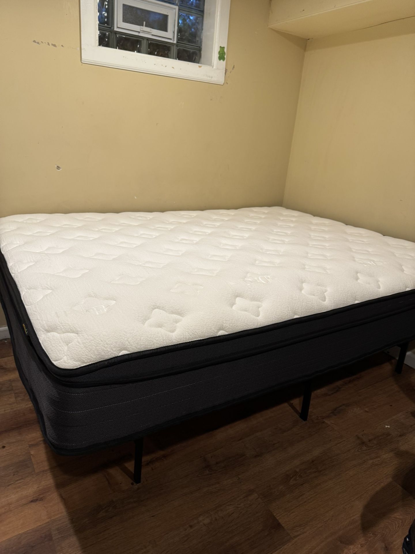 queen mattress with a bed frame