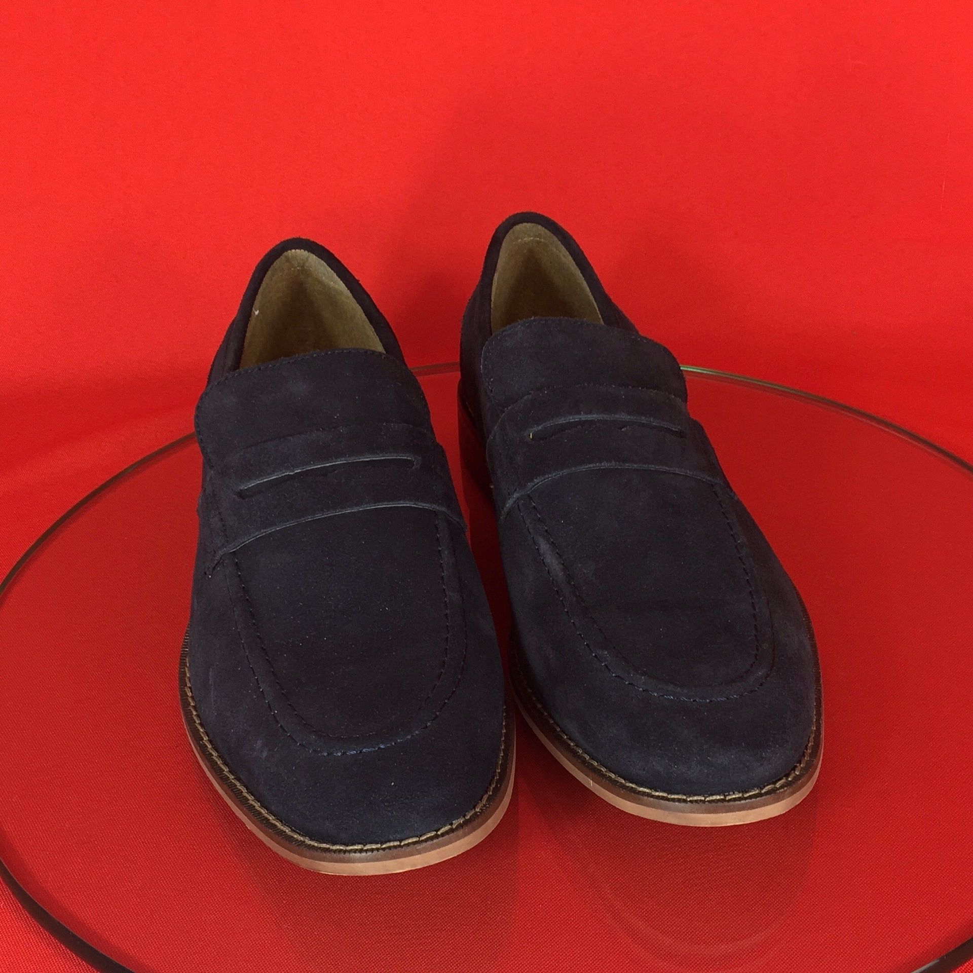 STAFFORD MENS DEAN ORTHOLITE SUEDE LOAFERS NAVY BLUE SOFT  display picture 2