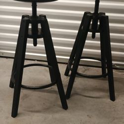 ikea black lacquered bar stools - swivel adjustable height