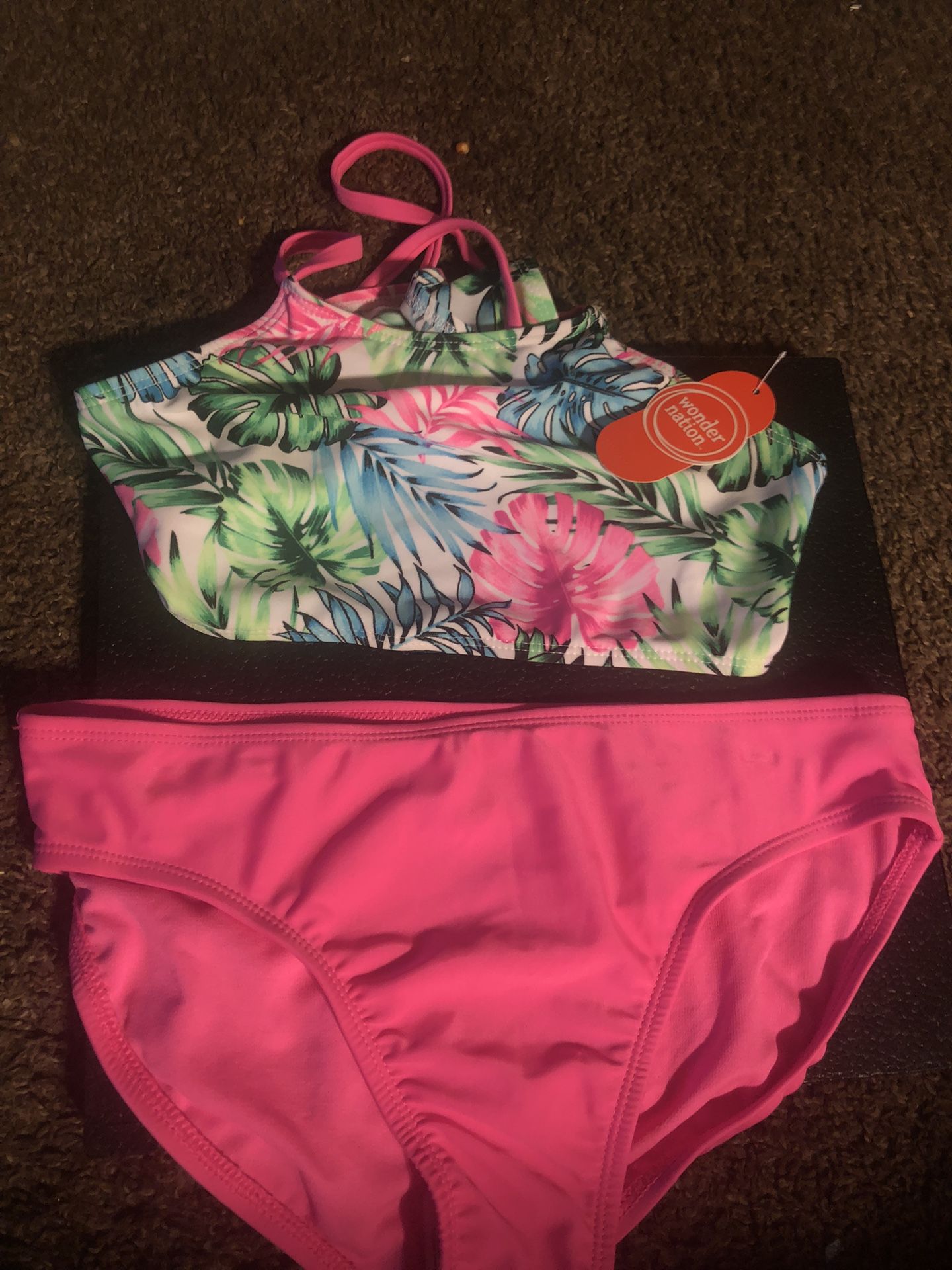 WONDER NATION Girls  2 Piece Swimsuit Size XL(14-16)