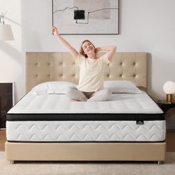 Brand New Still In The Box Full Size Mattress 12 Inch - Medium Firm Hybrid Mattress Full with Memory Foam & Zoned Pocket Springs for Pressure Relief, 
