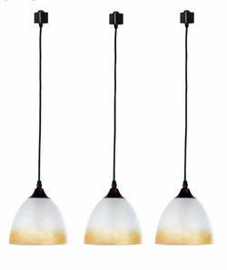Kiven 3-Pack H-Type Track Light, Dimmable Track Pendant Lighting Fixtures, Bowl Glass Shade