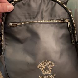 Versace Parfums Designer Backpack Travel Makeup Bag Black Color