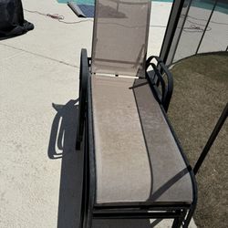 Set Of 3 Lounge Chairs Adjustable 