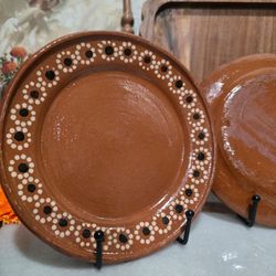 7” Traditional Mexican Barro Terracotta Plates – Hand-Painted Dot PatternPrice: $6 each Discounts available when you buy multiple