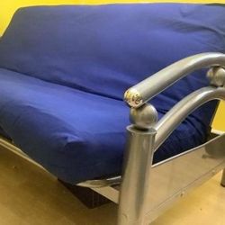 New Blue N Silver Futon