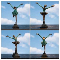 Signed Large and heavy ballerina statue mounted on marble - each $550