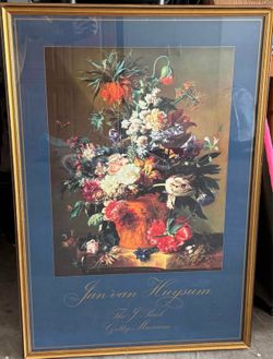 Lámina Enmarcada "Vase of Flowers" (1722) de Jan van Huysum - Edición Museo J. Paul Getty