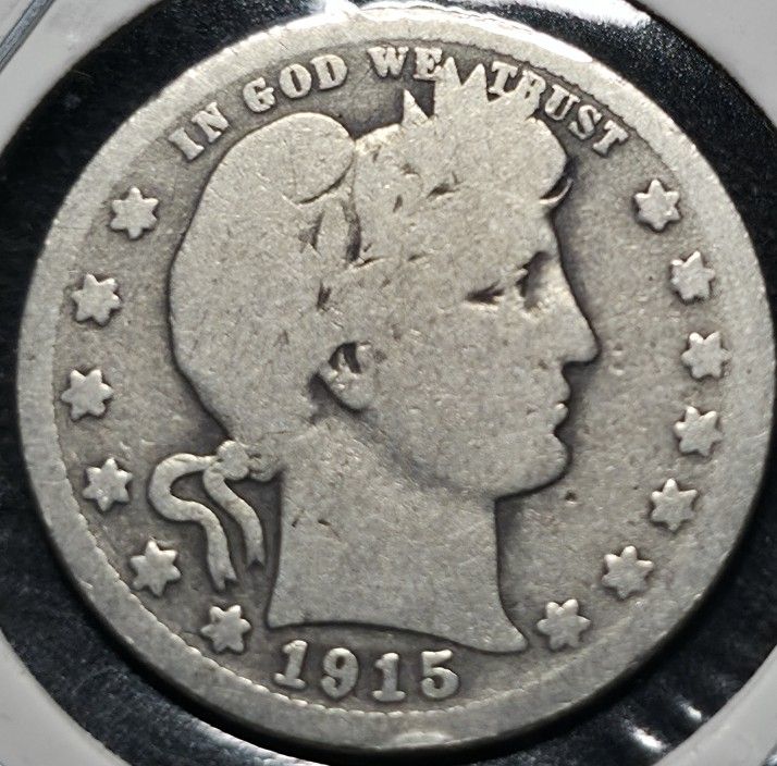 1915-D BARBER QUARTER  (BETTER DATE)