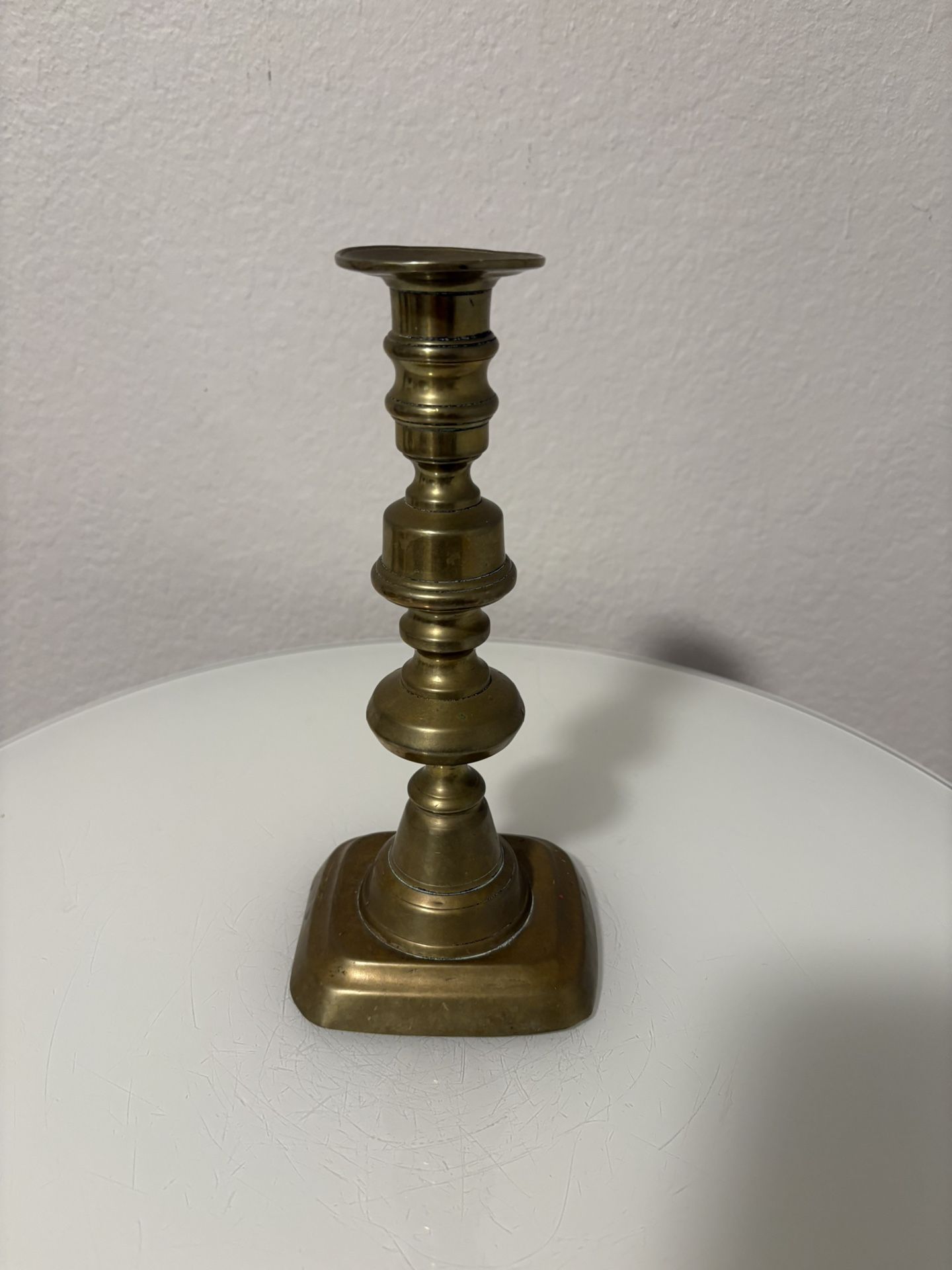 Vintage Brass Candle Holder Rectangular Base