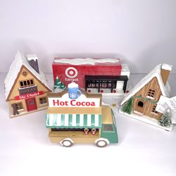 Target Bullseye Playground LED Christmas Village 4 Piece Bundle