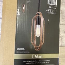 Canarm Pendant Light Black & Brushed Brown Industrial Style