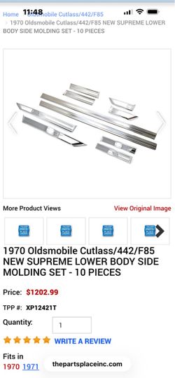 1971 chrome cutlass chrome body molding set