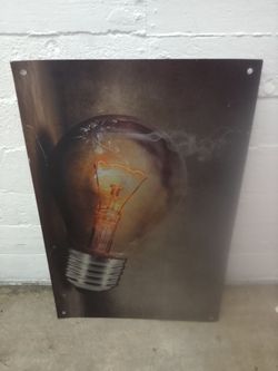 Light Bulb Metal Wall Art Print
