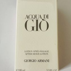NEW Giorgio Armani Acqua di Gio After Shave Lotion 3.3 FL OZ Sealed Authentic 